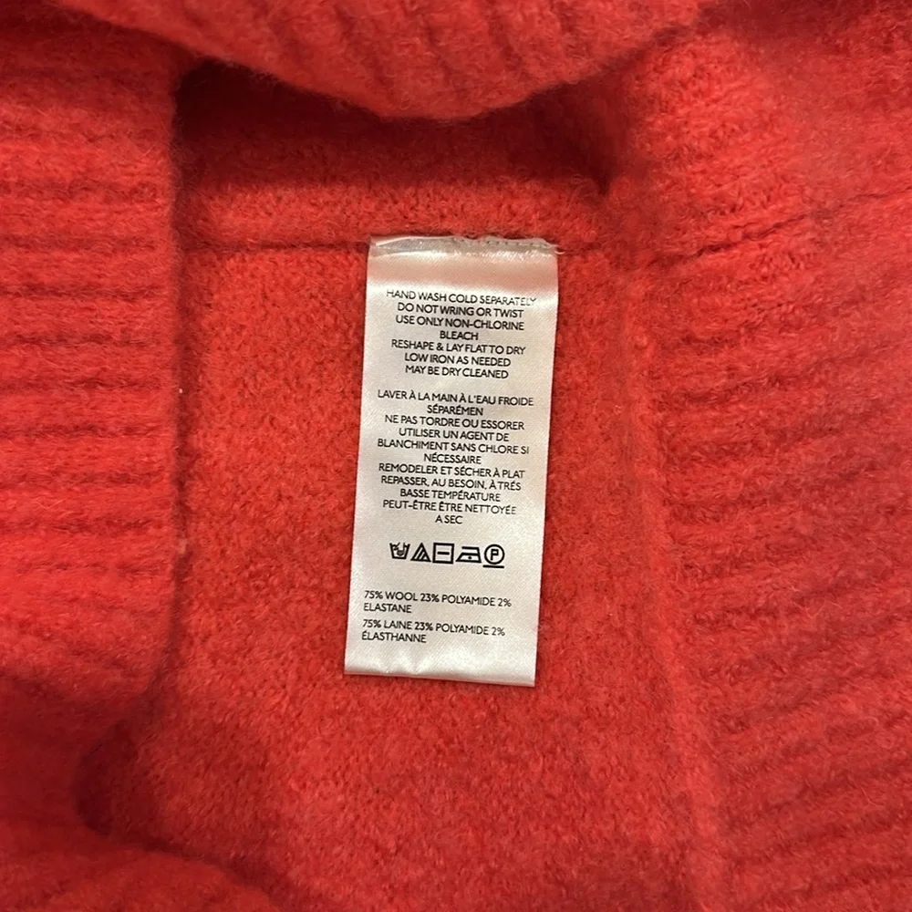FREE PEOPLE One and Only Oversized Classic Red V-Neck Sweater Small
